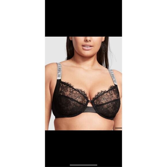 Very Sexy “The fabulous line” full coverage rhinestone strap lace bra. Red or Bl - Picture 1 of 16